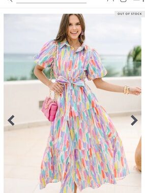 Colorful maxi dress with tie waist